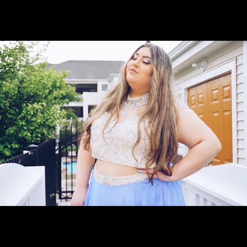Tiffany Two Piece Plus Size Prom Dress